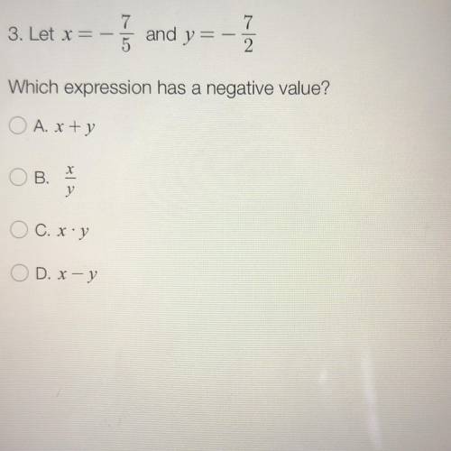 Which expression has a negative value?
