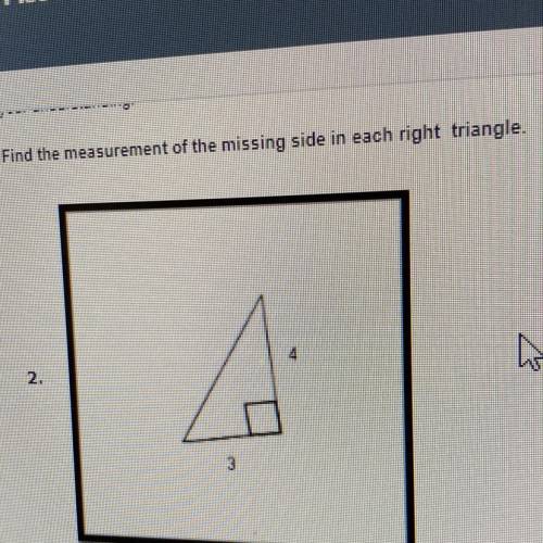 Find the measurement of the missing side in each right triangle