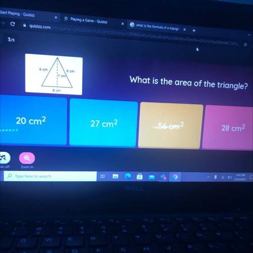 What is the area of the triangle?
2606