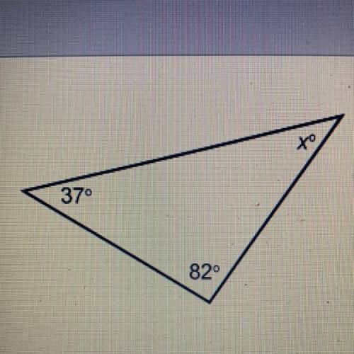 What is the measure of angle x?
Enter your answer in the box.
mZx = 37 82