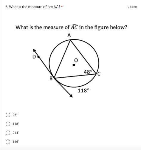 What is the measure of arc AC? Pls explain and I will mark brainliest!