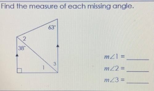 Find the measure of each missing angle