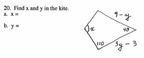 Find x in the kite (help please<3)
