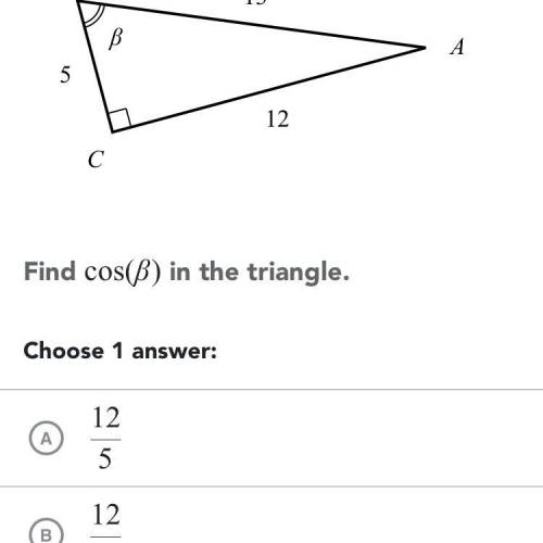 Find cos(b) in the triangle