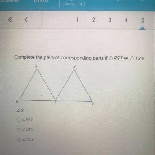 Complete the pairs of corresponding parts