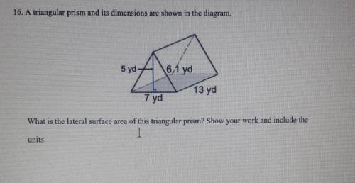What is the lateral surface area of this triangular prism​