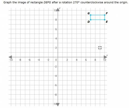 Graph the image of rectangle DEFG after a rotation 270° counterclockwise around the origin