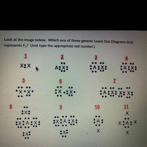 Look at the image below. Which one of these generic Lewis Dot Diagrams best

represents F2? (Just