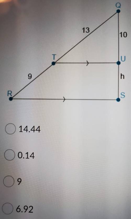 PLEASE HELP WILL MARK BRAINLIEST Determine the value of h. Round your answer to the nearest hundred