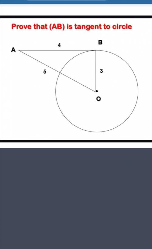 Prove that AB is tangent to circle