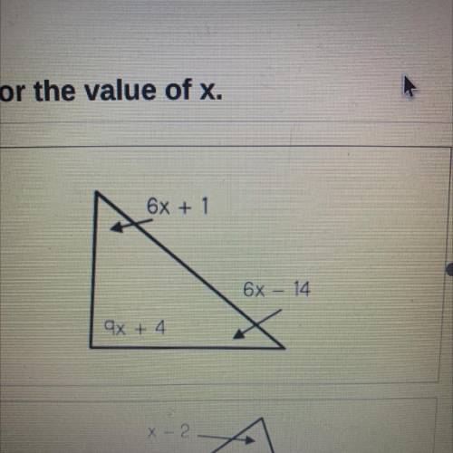 Can someone help me find x of this triangle