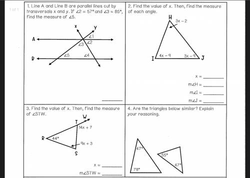 Are the triangles below similar ? Explain your reasoning 
In the picture I showed it’s number 4