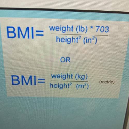 If someone is 5’10 and weights 119 pounds what is their BMI? Show work