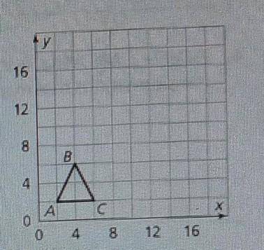 What are the coordinates of the image of triangle ABC after dilation with the center (0,0) and the