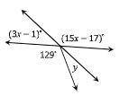 Solve for x
find the measure of angle y