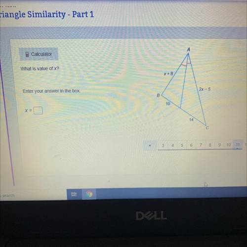 What is value of x?
X + 8
2x-5
Enter your answer in the box
B
10
14