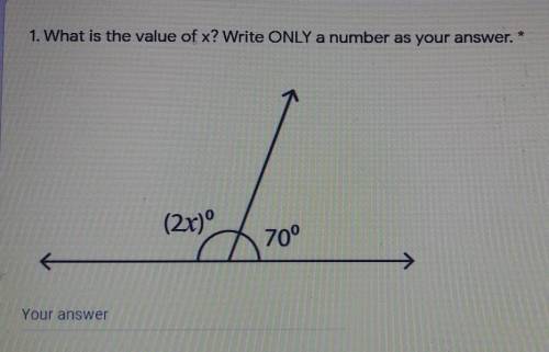 What is the value of x? write ONLY a number as your answer​