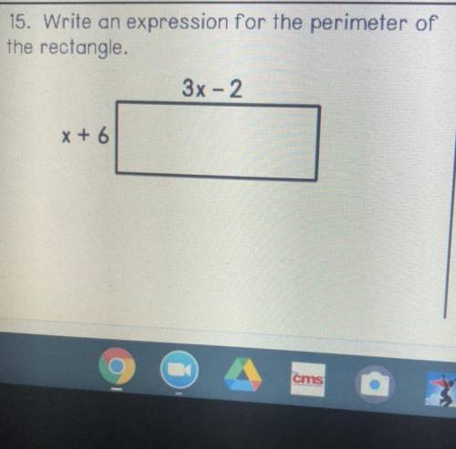 Write an expression for the perimeter of the rectangle.