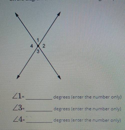 on the diagram shown of two intersecting lines if the angle of 2 equal 130 degree what would the de