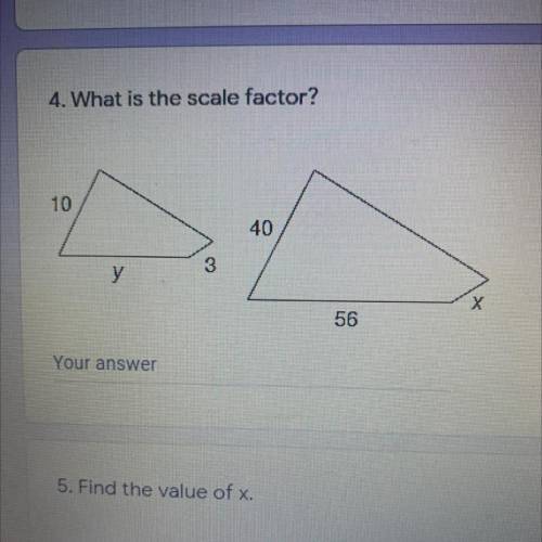 Can someone help me find the scale factor and x and y please