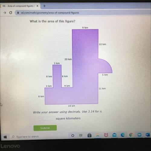 What is the area of this figure?

2D
5 m
write your answer using decimals. Use 3.14 for pie
___ sq