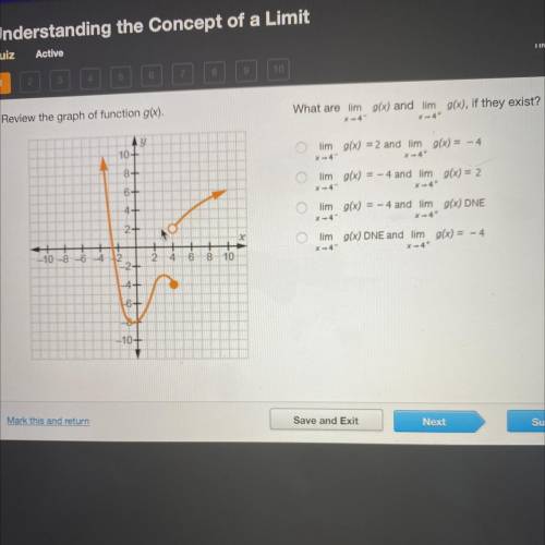 What are lim g(x) and lim g(x) if they exist
