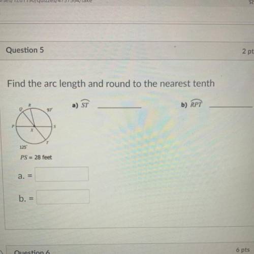 Find the arc length and round to the nearest tenth