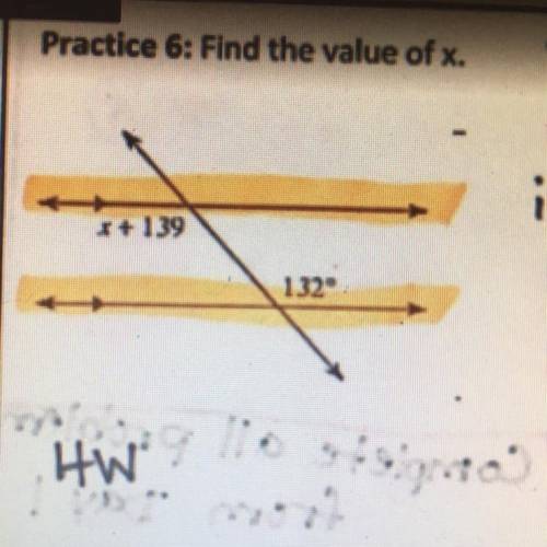 Practice 6: Find the value of x