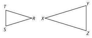 In the diagram below, △RST has been reflected vertically and horizontally and then dilated to produ