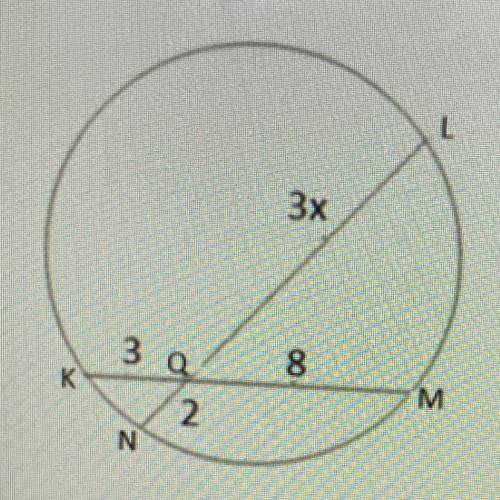 Solve for x
A
X = 2
B
X = 4
С
X = 4.3
D
X = 5.7
