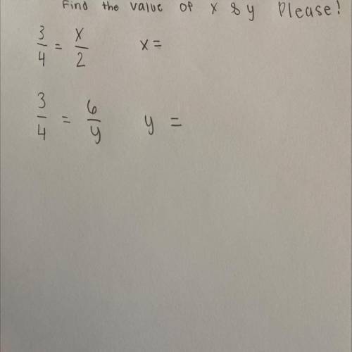PLS FIND THE VALUE OF Y AND X THANKSSSS <3