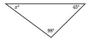 Find the value of x in the triangle shown below.