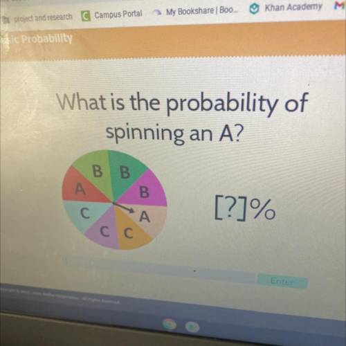 What is the probabilit
spinning an A?
В В
A А B
СА
СС
[?]
