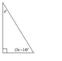 Find the measure of x in the triangle