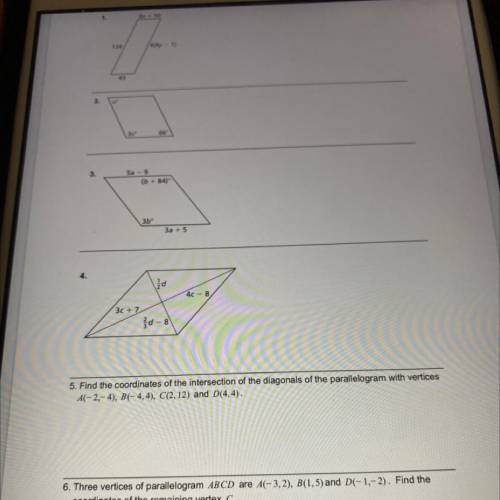 How do I find the value of each variable in the parallelogram