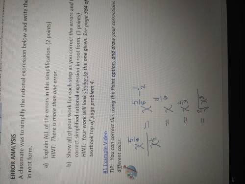 Algebra error analysis

A classmate was to simplify rational expression below write the answer in