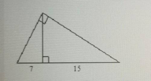 What is the length of the altitude to the hypotenuse?

The figure is not draw to scaleA. 22B.√22C.