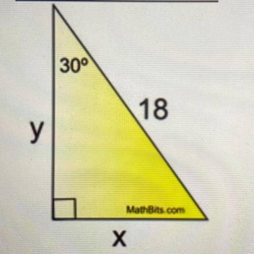 Given the following diagram, what is the value for x?
A) 1
B) 9
C) 18√2
D) 18√3