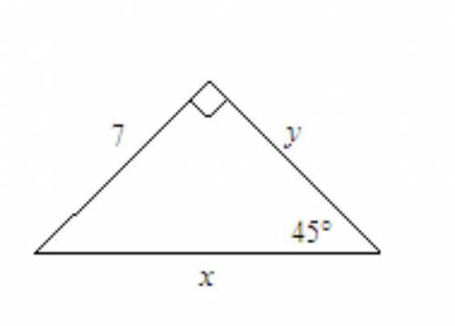 Find the lengths of the missing sides in the triangle. Write your answers as integers or as decimal
