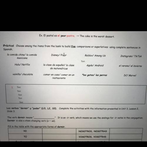 Please help me with my Spanish rq will give 30 points