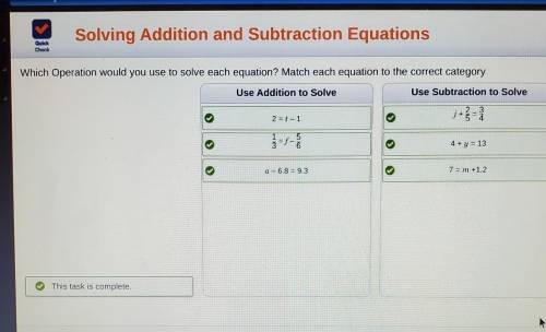Which Operation would you use to solve each equation? Match each equation to the correct category a