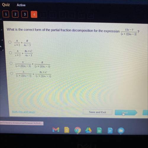 What is the correct form of the partial fraction decomposition for the expression

131-7
- ?
+2)(4