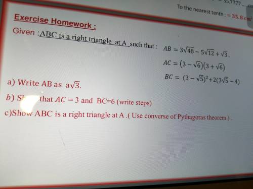 ABC is a right triangle at A such that