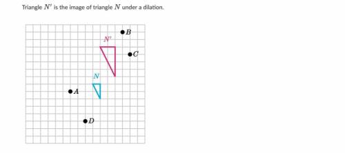 Triangle N' is the image of triangle N under a dilation.

What is the center of the dilation?
Choo