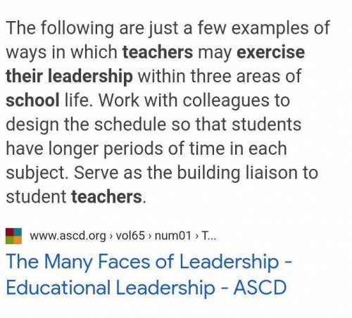 How can we encourage teachers to exercise leadership in their school?