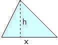 If x = 8 units and h = 4 units, then what is the area of the triangle shown above?

A. 
48 square