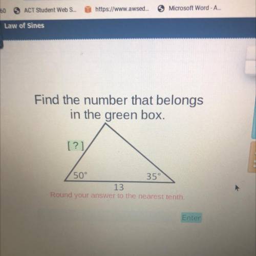 Find the number that belongs in the green box
Round your answer to the nearest tenth