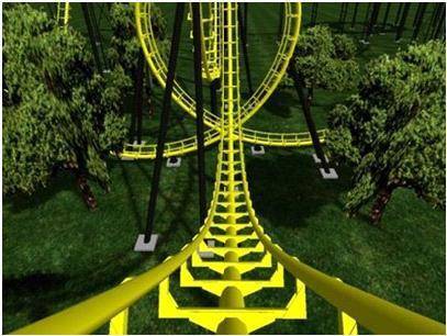 Preview this picture of a roller coaster. Does it make you feel safe? How does the picture reinforc