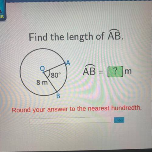PLEASE HELP 
find the length of arc AB. round your answer to the nearest hundredth.
