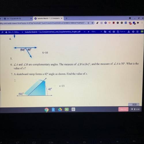 I NEED HELP WHATS THE VALUE OF X ??? #6